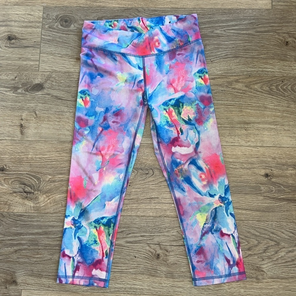 AEROPOSTALE Live~Love~Dream Watercolor Cropped Workout Leggings Sz Small